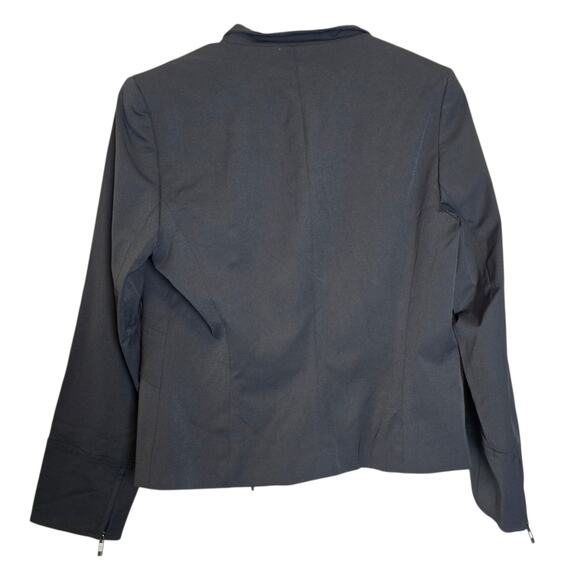 Escada Black Nylon Zip Up French Collar Jacket Size 38 Medium 8 - Picture 4 of 8